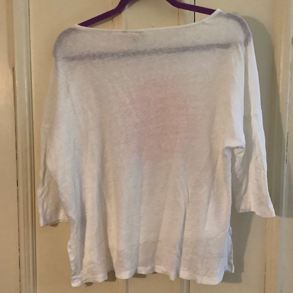 Cream Viscose/linen Top M - Picture 3 of 5